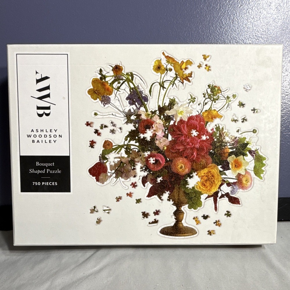 Galison AWB Ashley Woodson Bailey Bouquet Shaped 750 Piece Jigsaw Puzzle